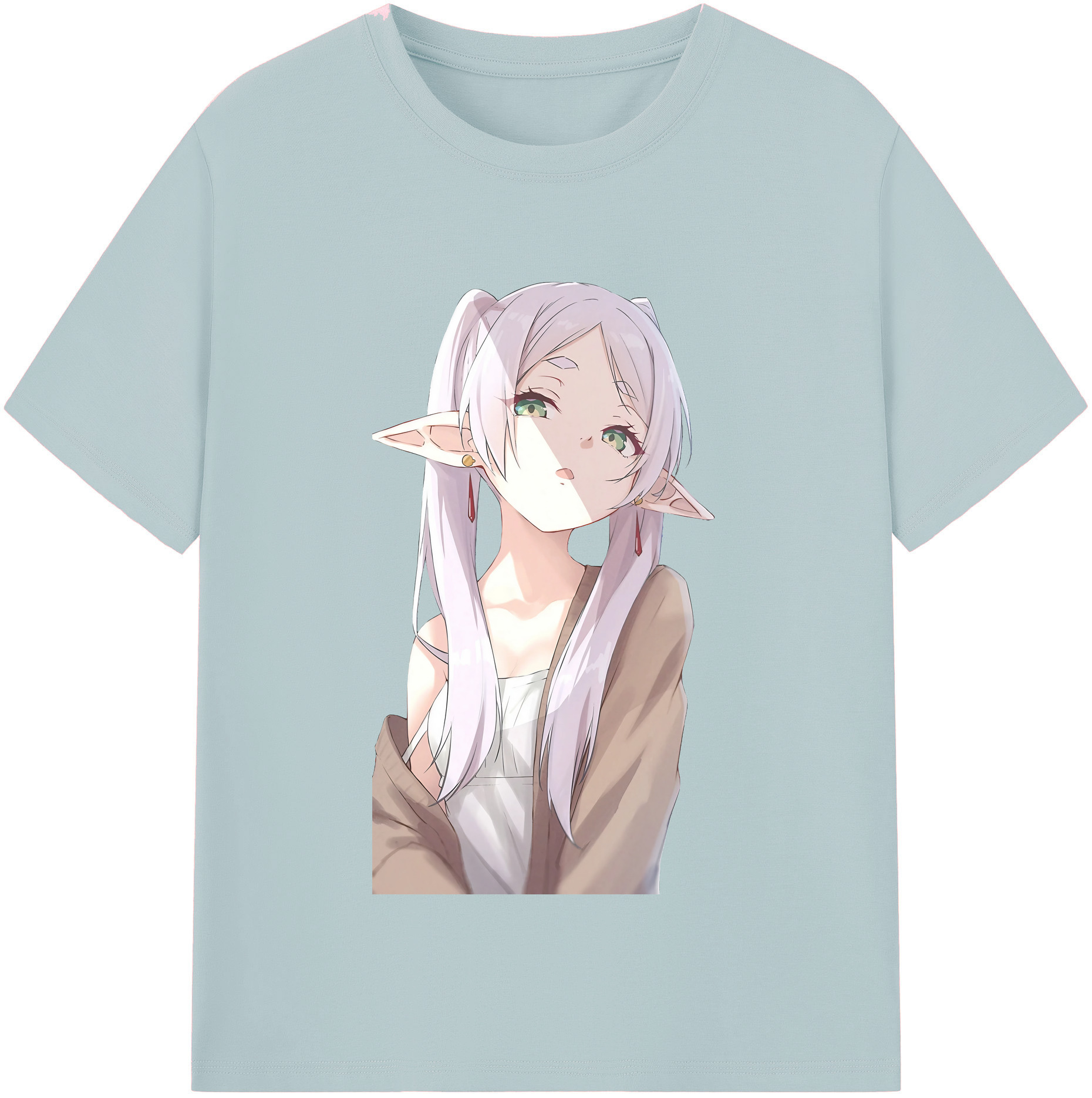（画像用） 葬送のフリーレン Frieren 綿100％半袖Tシャツ（フロントプリント）